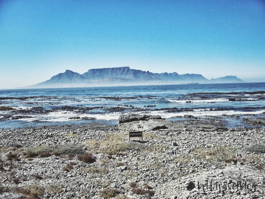 Table Mountain as seen from Robben Island, Cape Town.