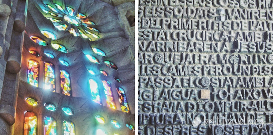 Inside the La Sagrada Familia, Barcelona.