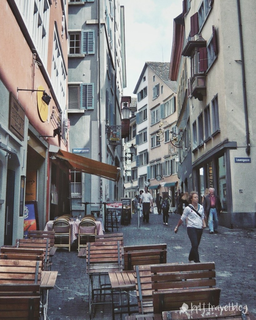 The cobbled alleys of downtown Zurich.