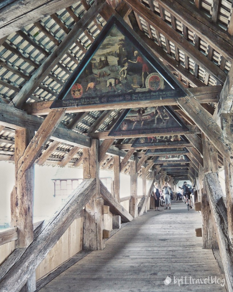 The Dance of Death paintings inside the Spreuer Bridge, Lucerne.