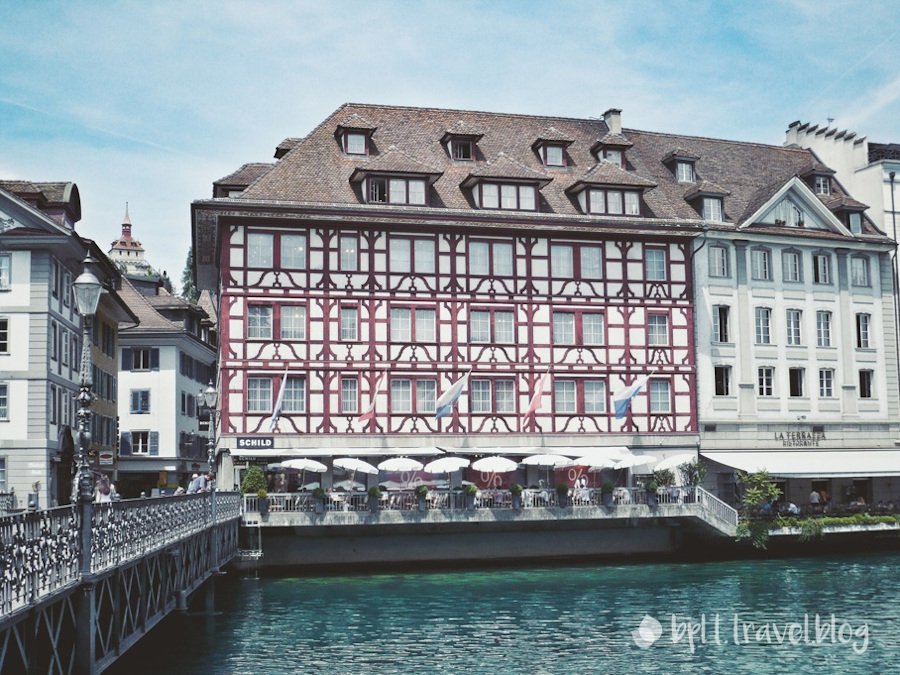 Waterfront restaurants in Lucerne.