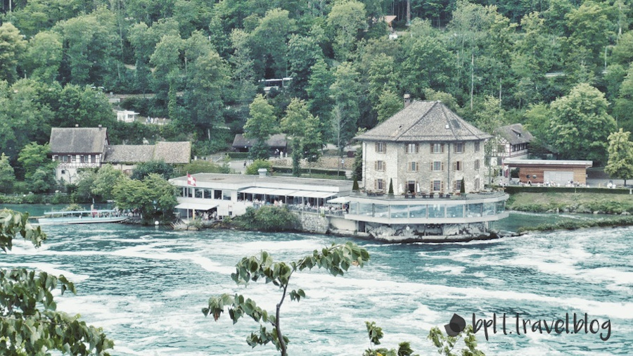 The Wörth Castle on the north bank of the Rhine Falls, Switzerland.