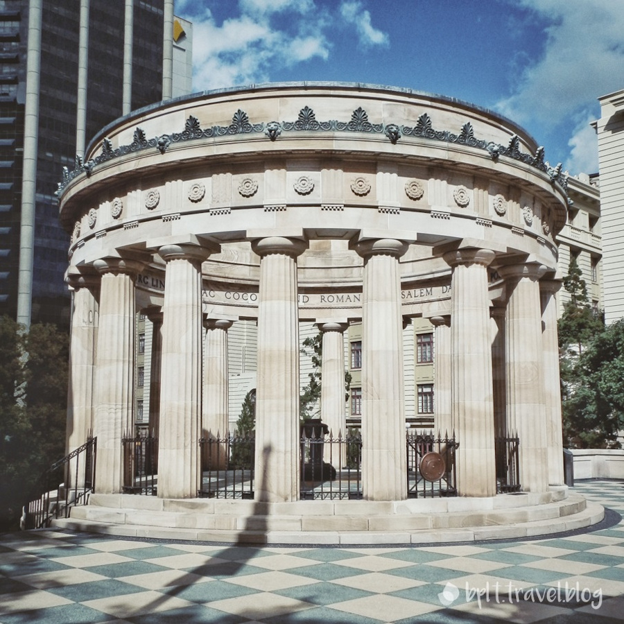ANZAC Square War Memorial with the Shrine of Remembrance and Eternal Flame, Brisbane.
