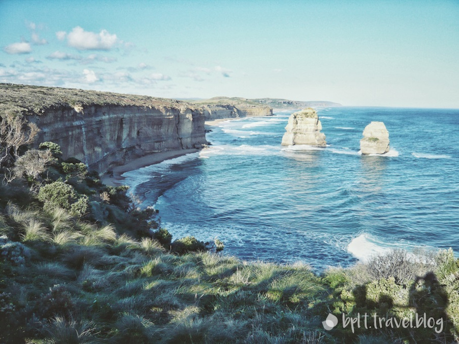 Gog and Magog, giant limestone stacks on the Great Ocean Road, Australia.