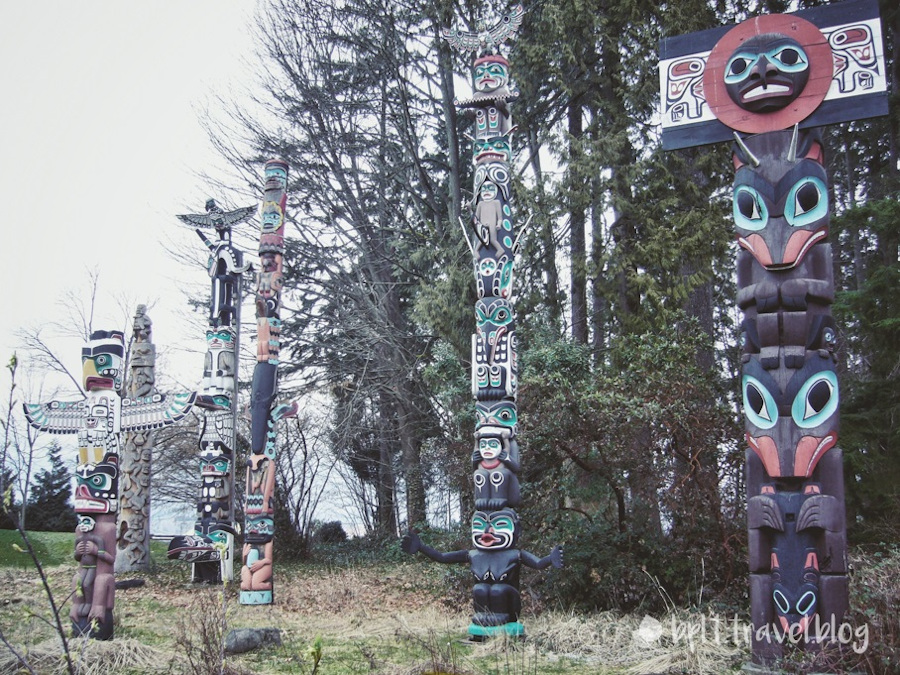Totem poles at Brockton Point in Stanley Park, Vancouver.