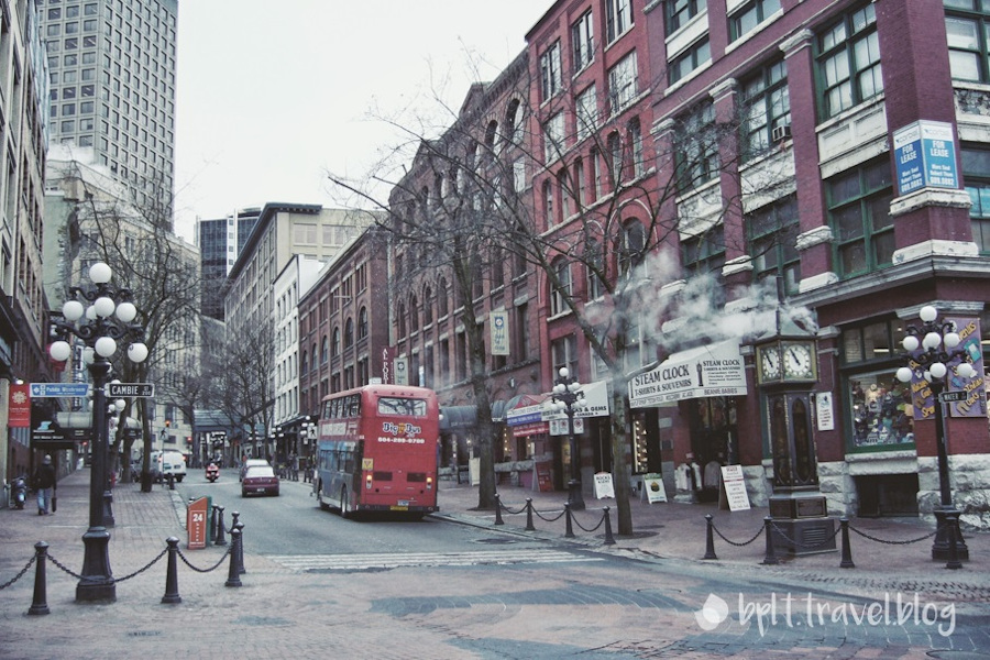 Streets of Gastown and the Gastown Steam Clock, Vancouver.