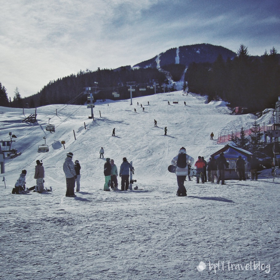 The ski slopes at Whistler, Vancouver.