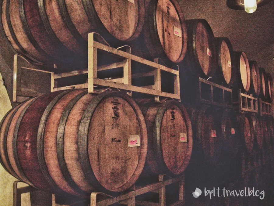 Barrels of wine in Sonoma, San Francisco, USA.
