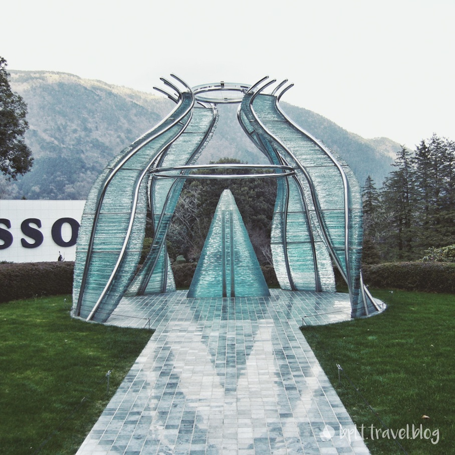 A glass pavilion at the Hakone Open-Air Museum, Tokyo, Japan.