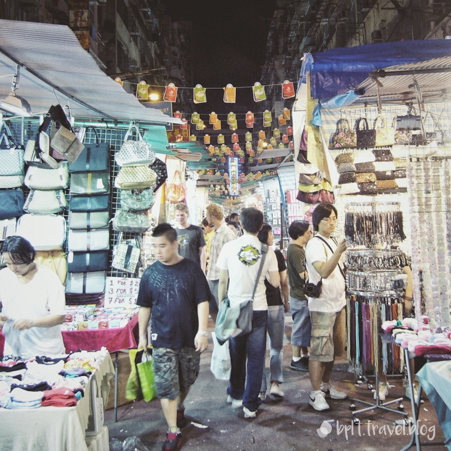A night market in Hong Kong, China.