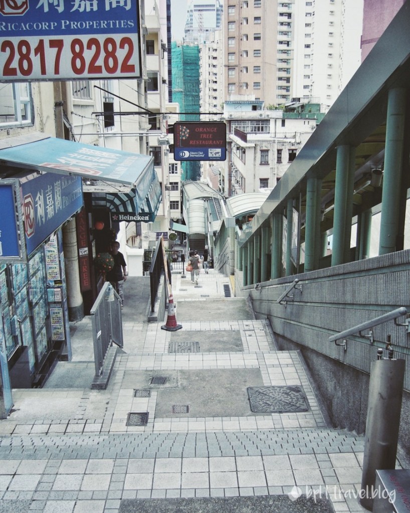 The Mid-Levels Escalator in Hong Kong, China.